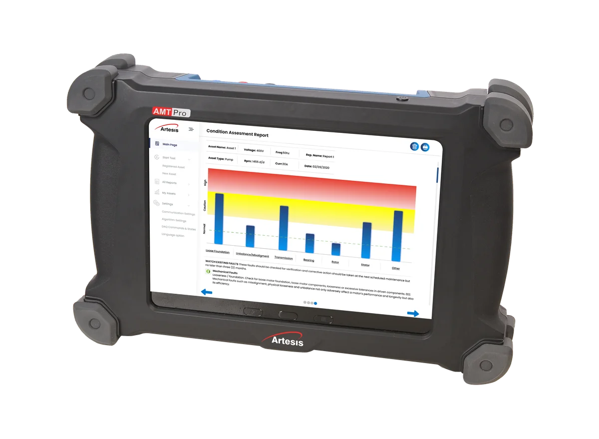 AMT Pro: tablet diagnostico portatile Artesis con display di analisi dello stato motore
