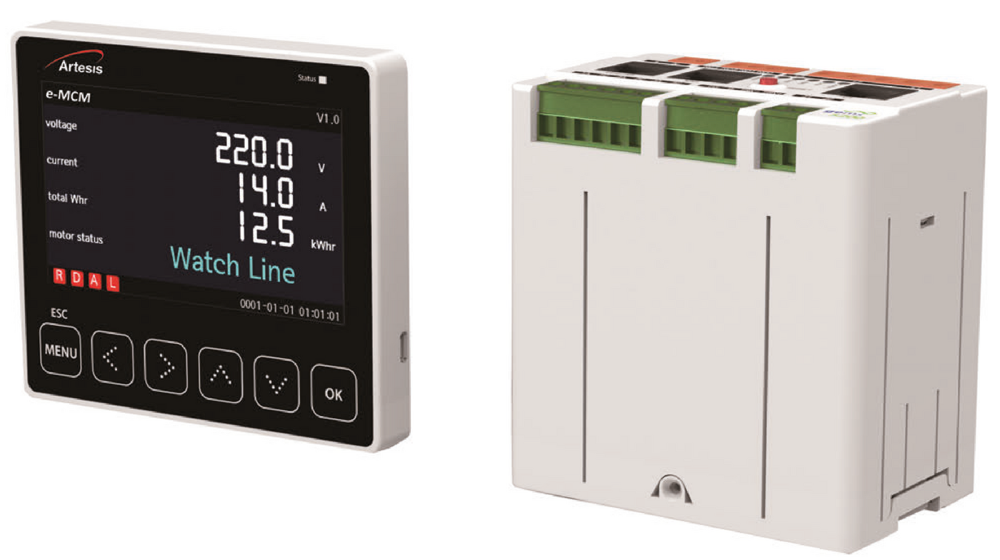 Dispositivo e-PCM Artesis per il monitoraggio dei generatori AC: display di condition monitoring e modulo DIN-rail